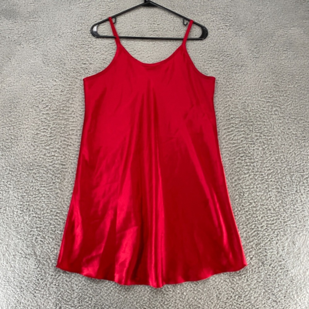 Gilligan‎ O'Malley Slip Dress Womens Medium Vintage Red Tank Silky Mini Short
